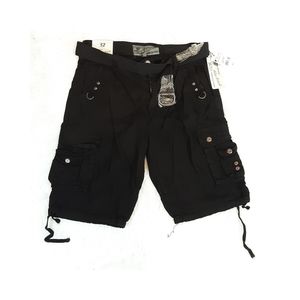 Blue Rock Men's Black Cotton Belted Cargo Shorts